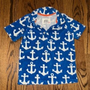 COPY - Mini Boden toweling shirt nautical print 4-5